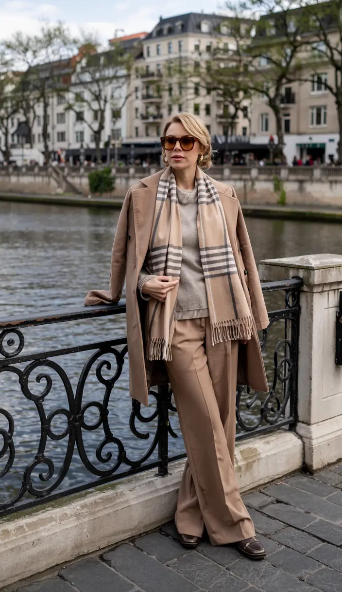 old money outfits for women 2026 – Riverside Camel Layers for Chilly Days