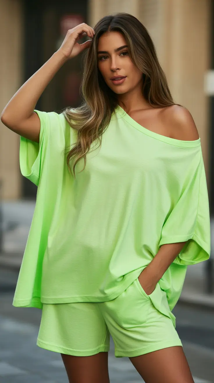 rave outfits ideas for women 2026 Neon Lounge Set For Laid Back Festival Days