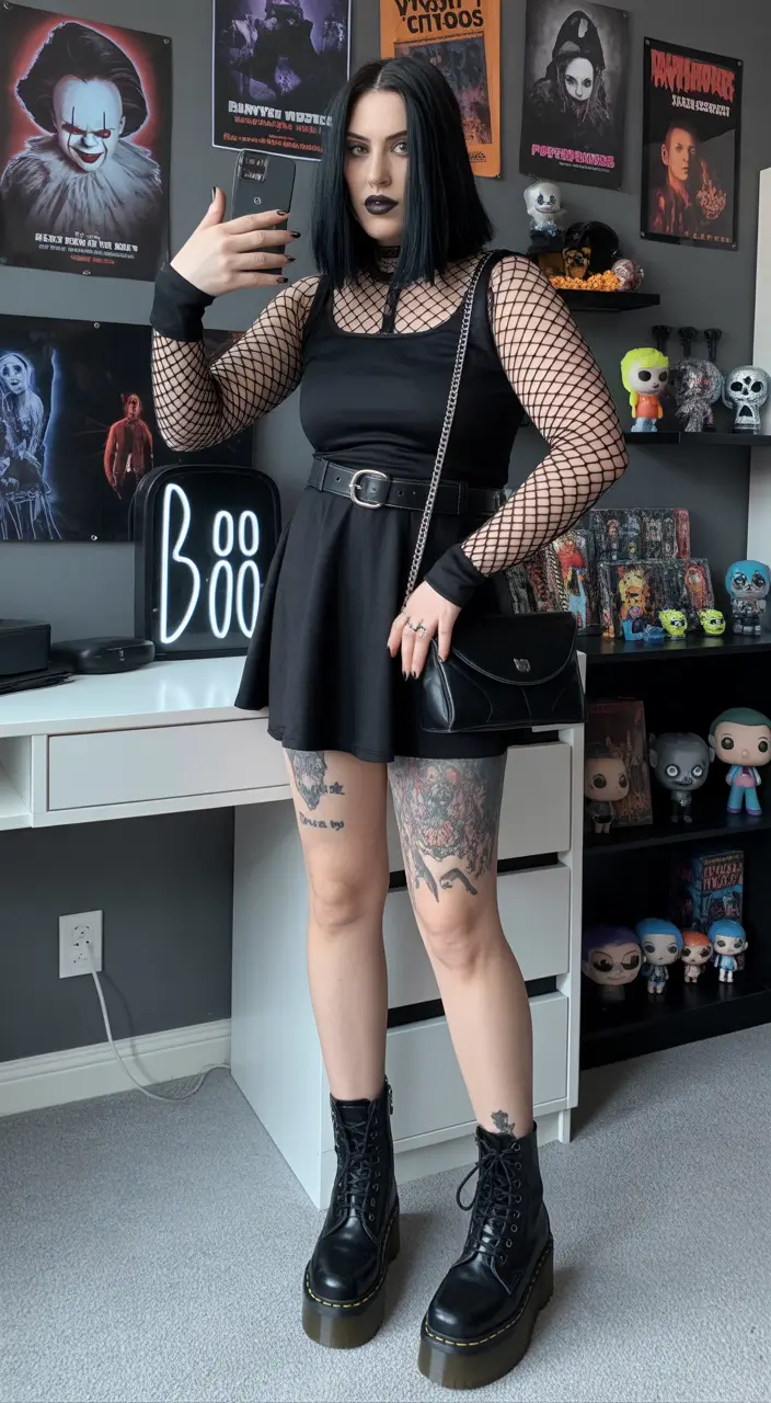 rave outfits ideas for women 2026 Home-Base Goth Rave Mini