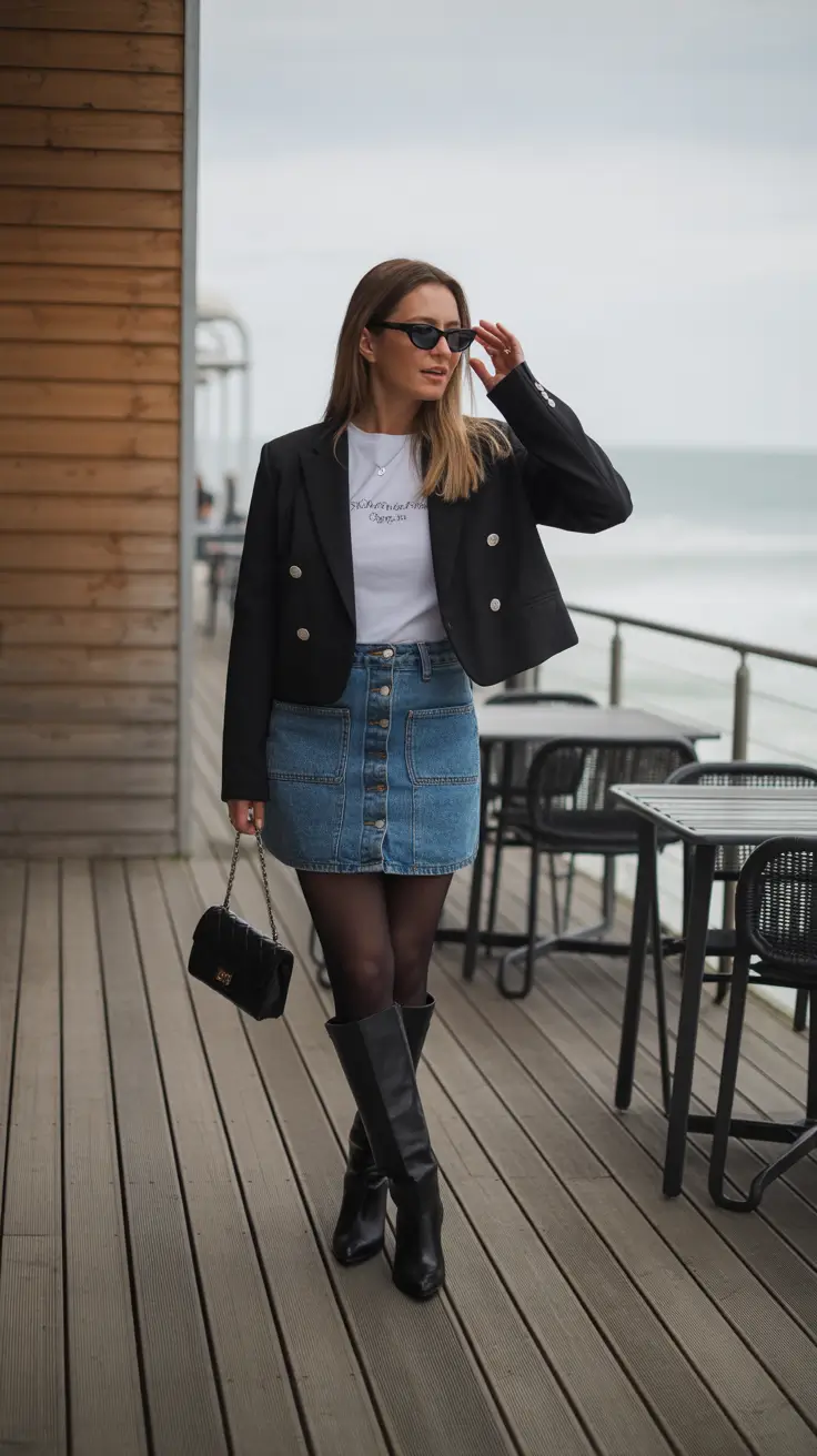 Denim Edge Revival skirt outfits for women 2026