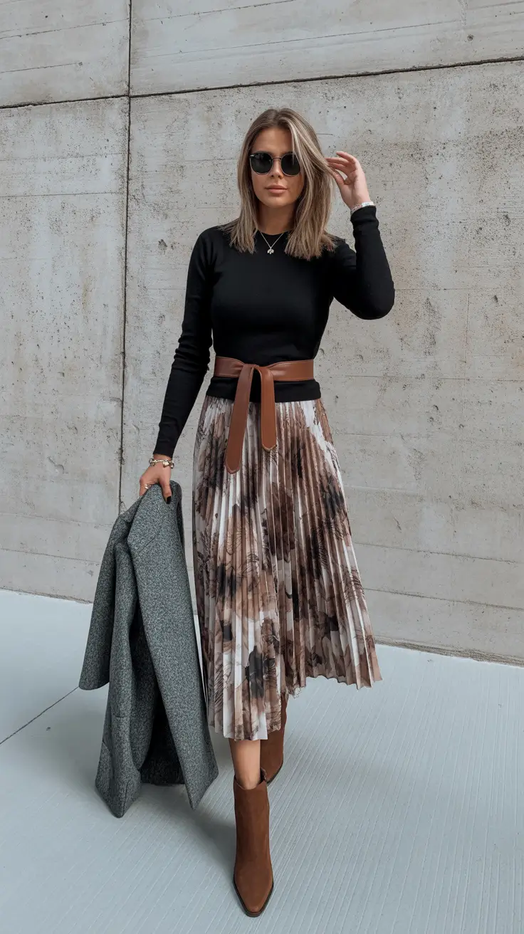 Earthy Elegance in Motion skirt outfits for women 2026