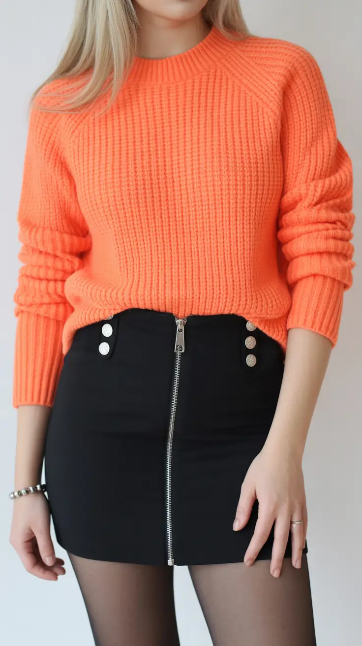 Stylish Sweater Outfits 2026 Modern Orange Glow