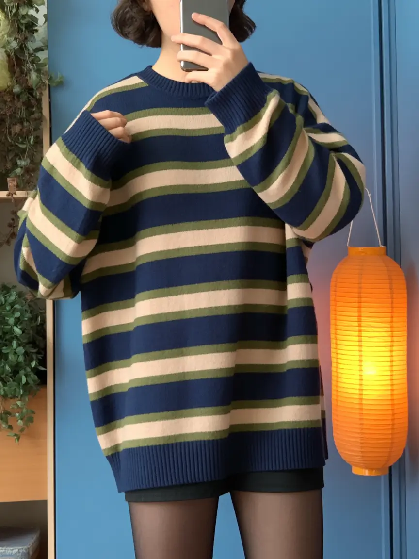 Stylish Sweater Outfits 2026 Retro Stripes, Soft Edge