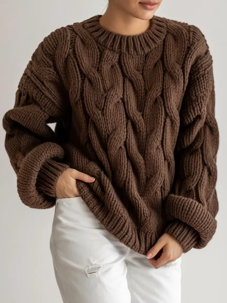 Stylish Sweater Outfits 2026 Mocha Texture, Everyday Chic
