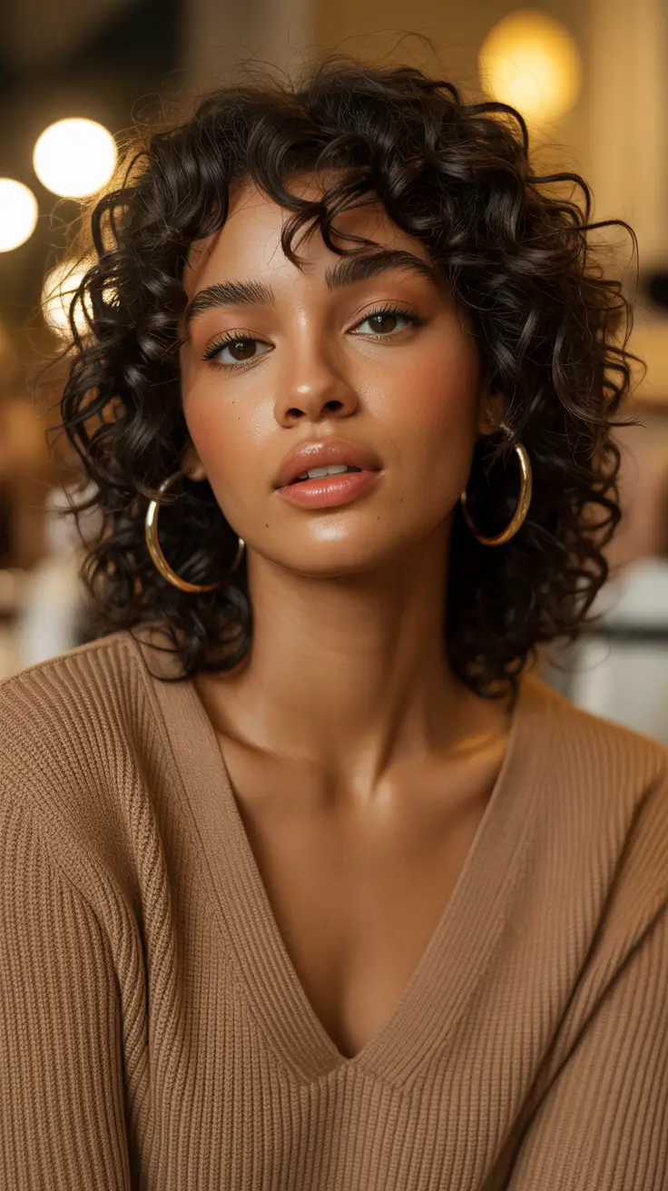 The best hair color 2026 – Glossy Chocolate Curls on Glowing Brown Skin H2