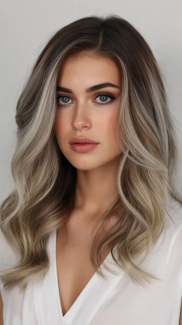 The best hair color 2026 – Cool Smoke Balayage on Brunette Base H2
