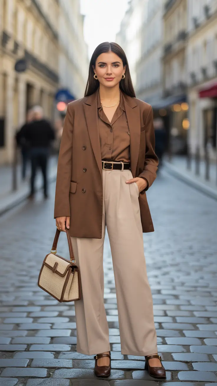 Trendy blazer outfits 2026 - Soft Coffee Tones For Everyday Power