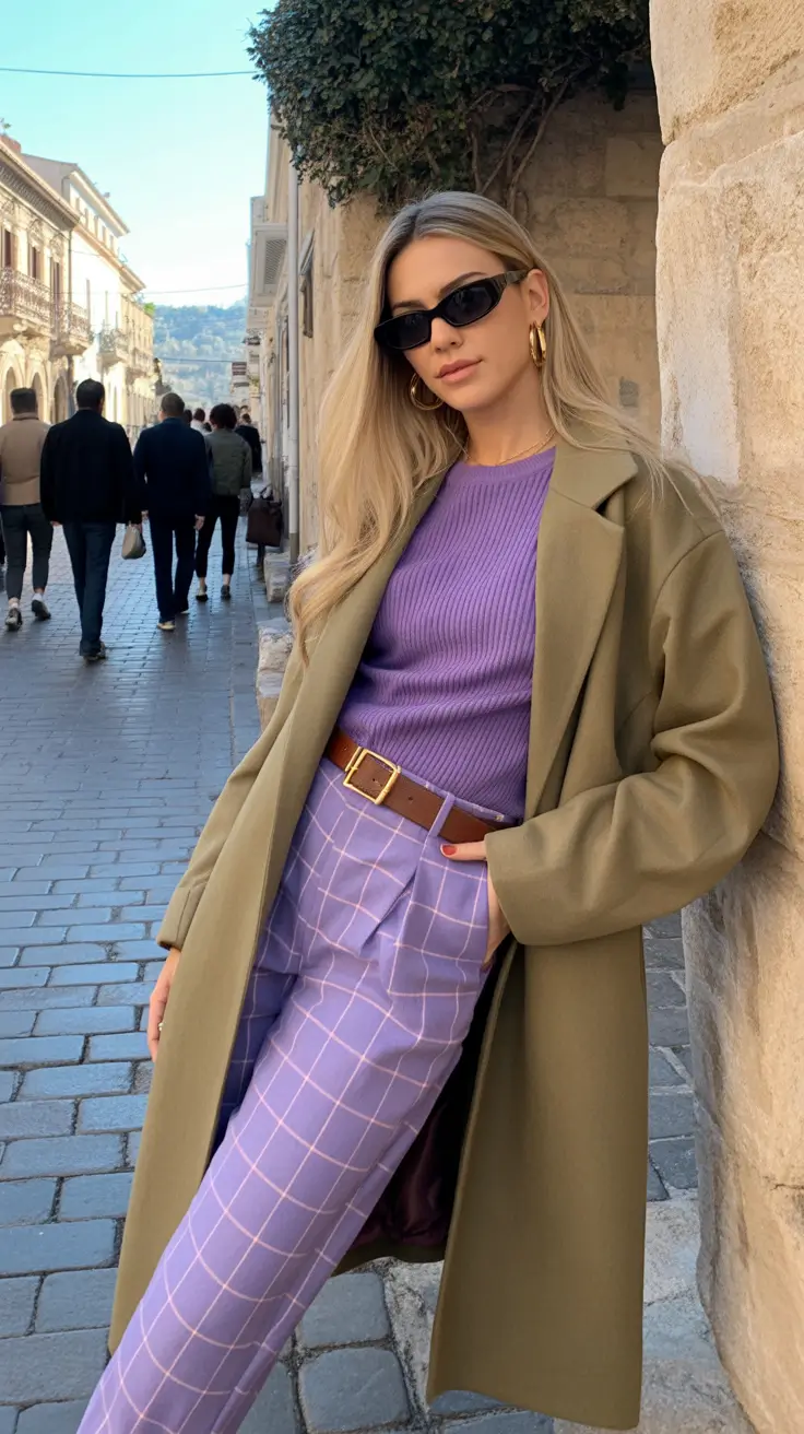 Trendy fashion outfits inspo 2026 Lavender and olive tones for fresh spring street style