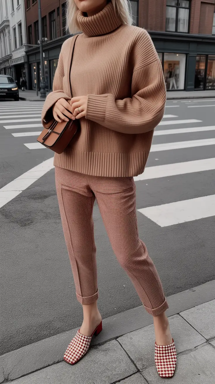 Trendy fashion outfits inspo 2026 Warm caramel knits for cozy fall street minimalism