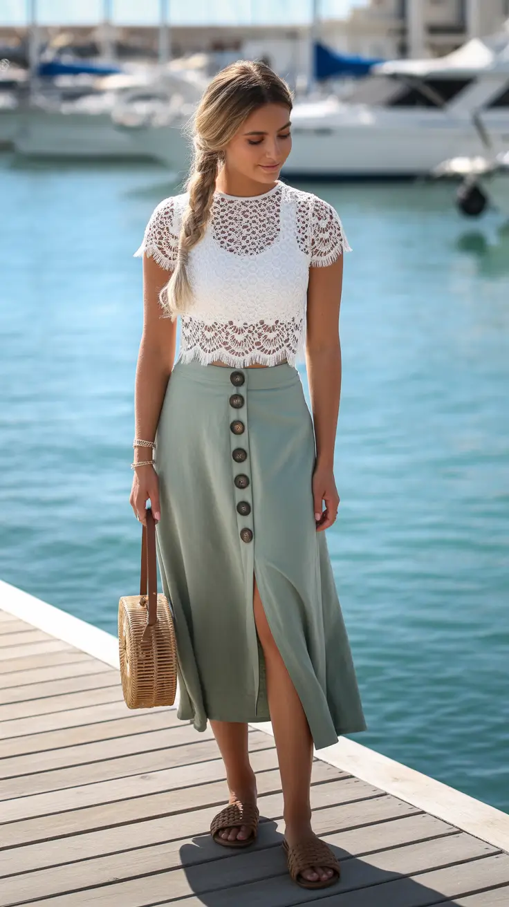vacation outfits capsule sage lace