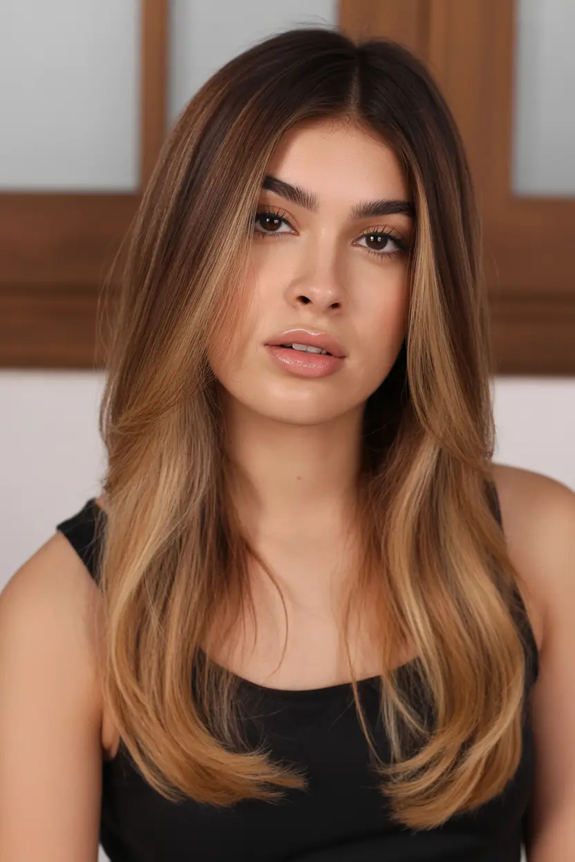 Warm brunette hair color 2026 - Warm Honey Brunette With Sleek Ends