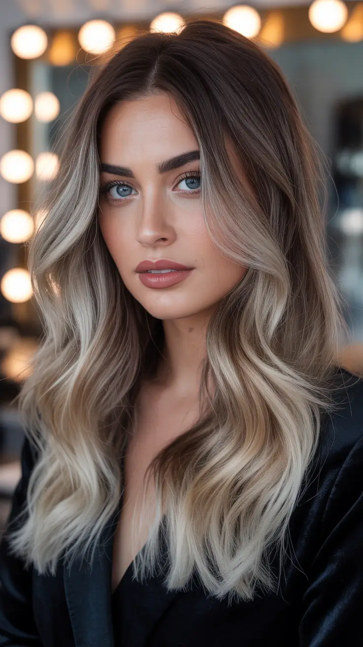 Warm brunette hair color 2026 - Cool Brunette Melt With Light Ash Ends