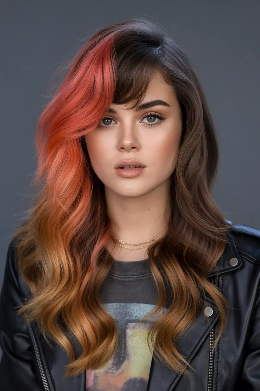 Warm dark brown hair color 2026 Copper Sunrise Panel on Dark Waves