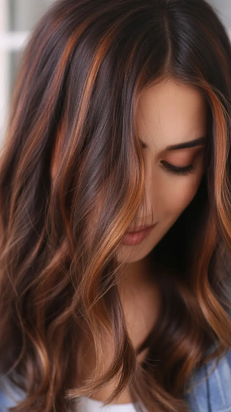 Warm dark brown hair color 2026 – Cinnamon Swirl Brunette with Subtle Heat