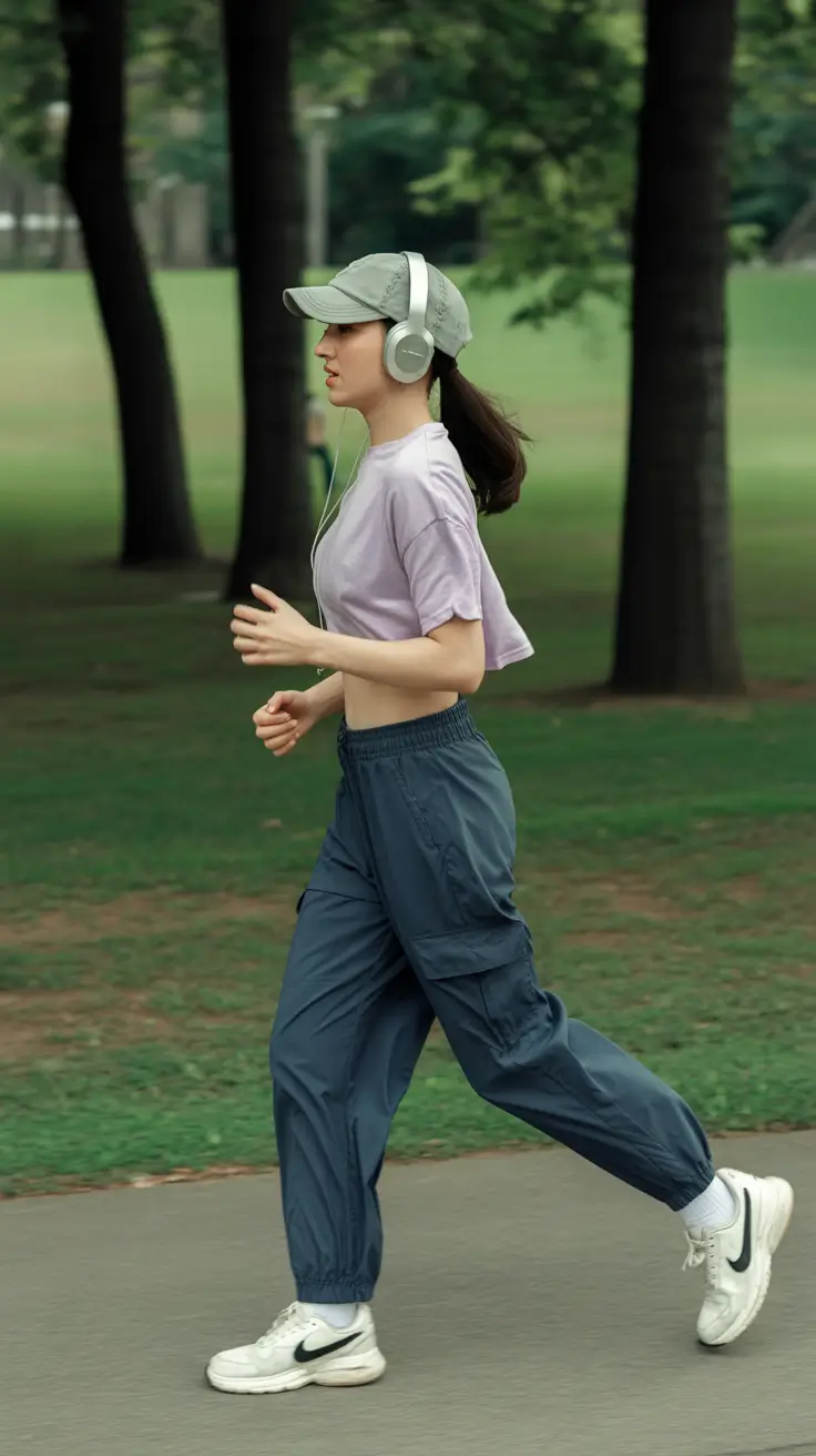 Workout outfit ideas for women 2026 soft lilac runner