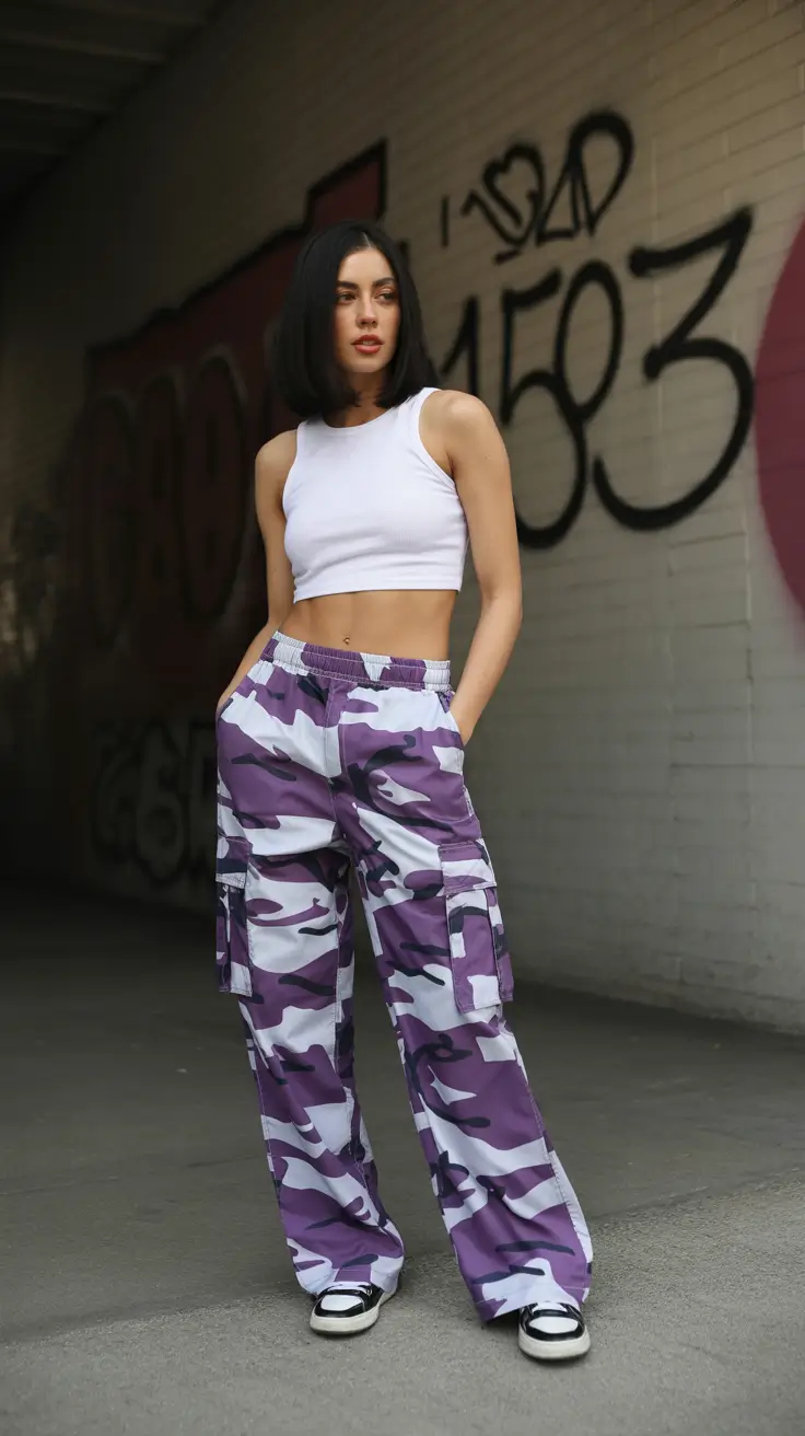 Workout outfit ideas for women 2026 purple-camo