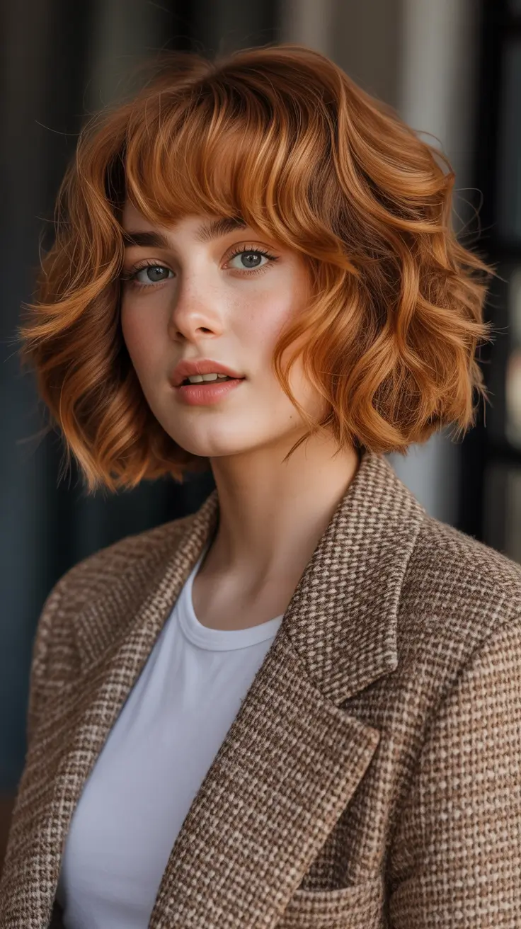 bob-hairstyles-2026-Curled-Copper-Bob-With-Soft-Bangs