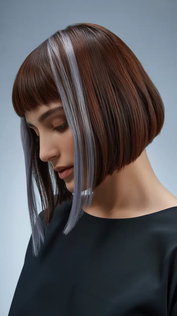 bob-hairstyles-2026-Graphic-Two-Tone-Statement-Bob