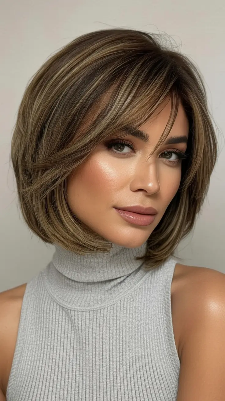 bob-hairstyles-2026-Polished-Caramel-Contour-Bob