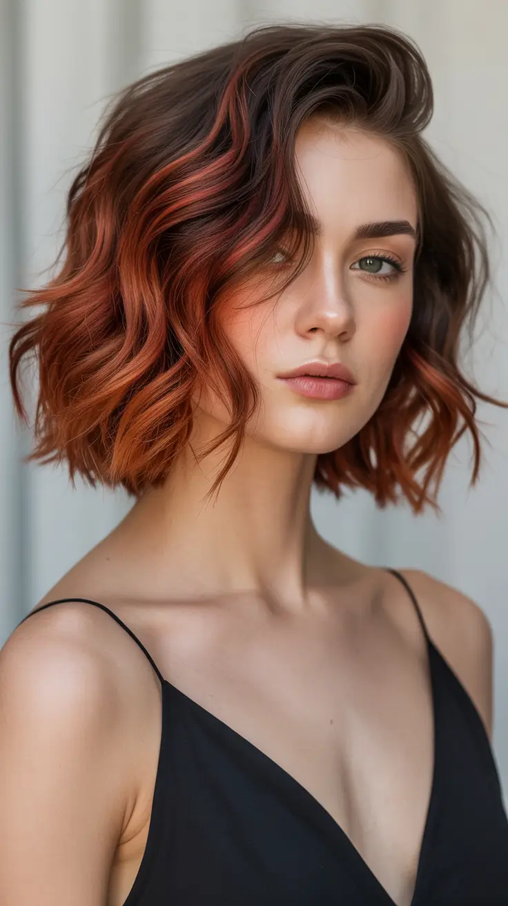 bob-hairstyles-2026-Classic-Copper-Bob-with-Bangs