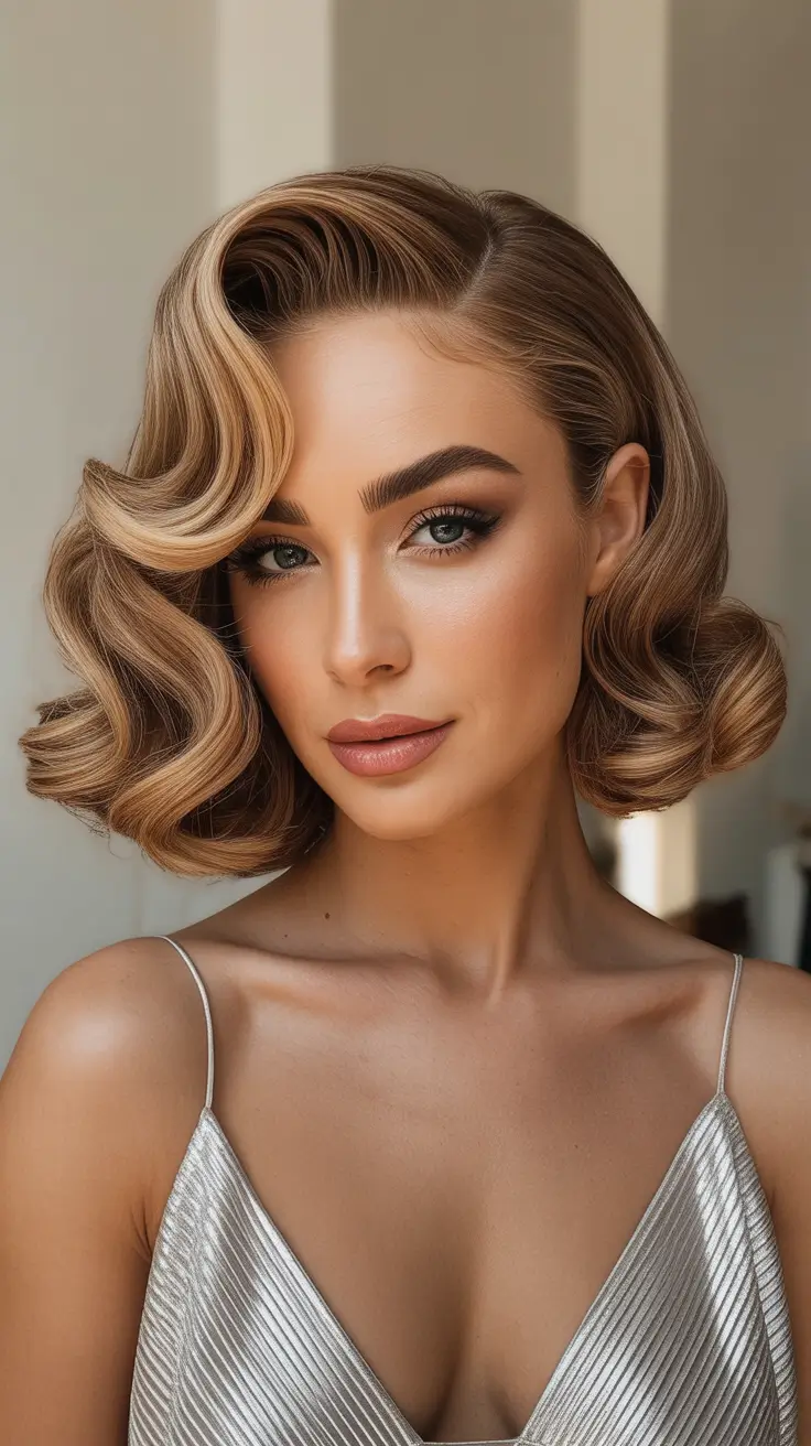 Best cute hairstyles 2026 Vintage Waves Medium Hair