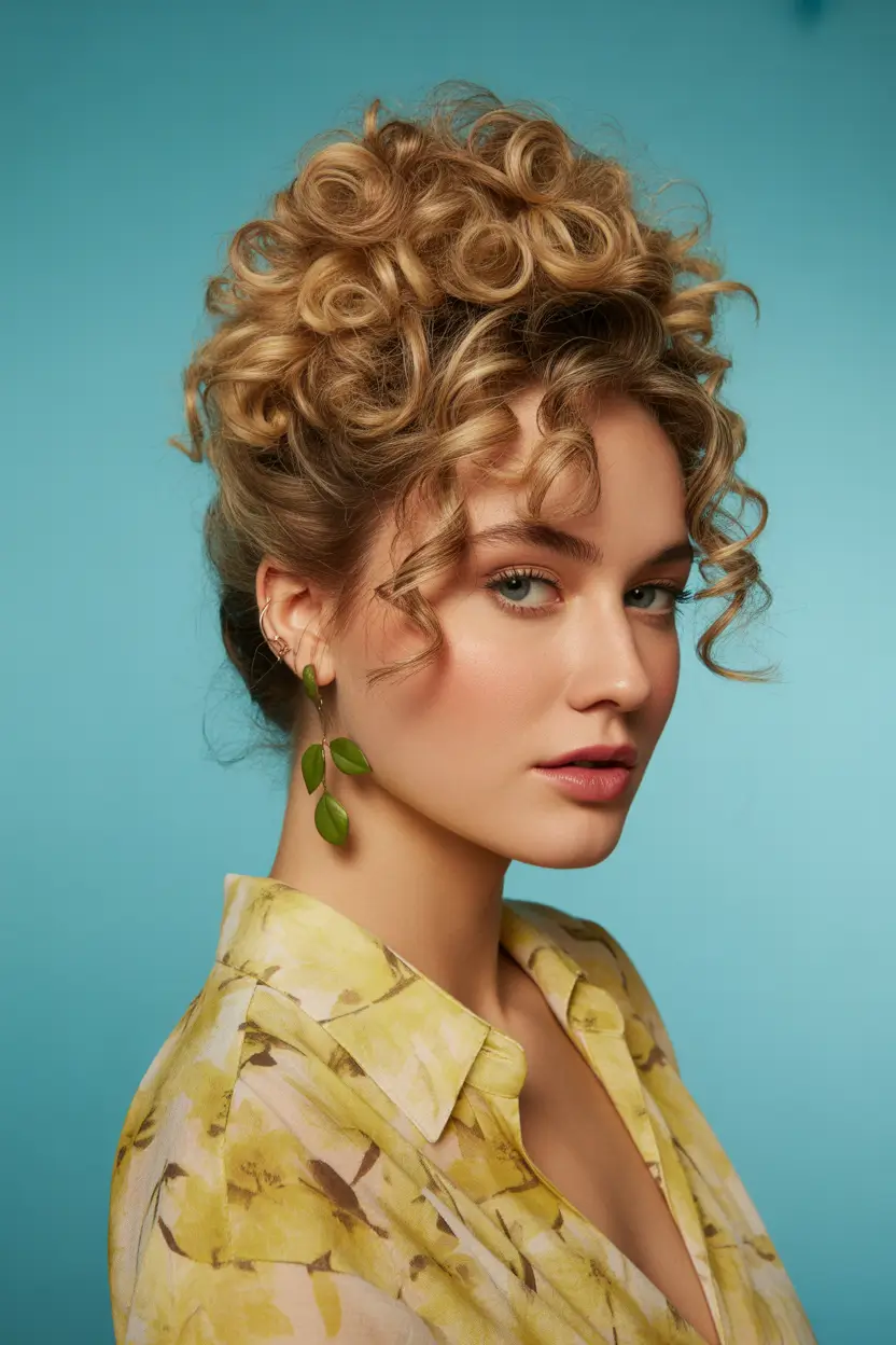 Best cute hairstyles 2026 Curly Hair Updo