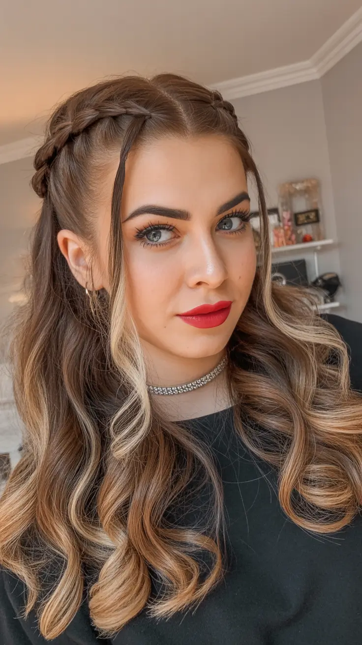 Best cute hairstyles 2026 Half Up Braided Waves
