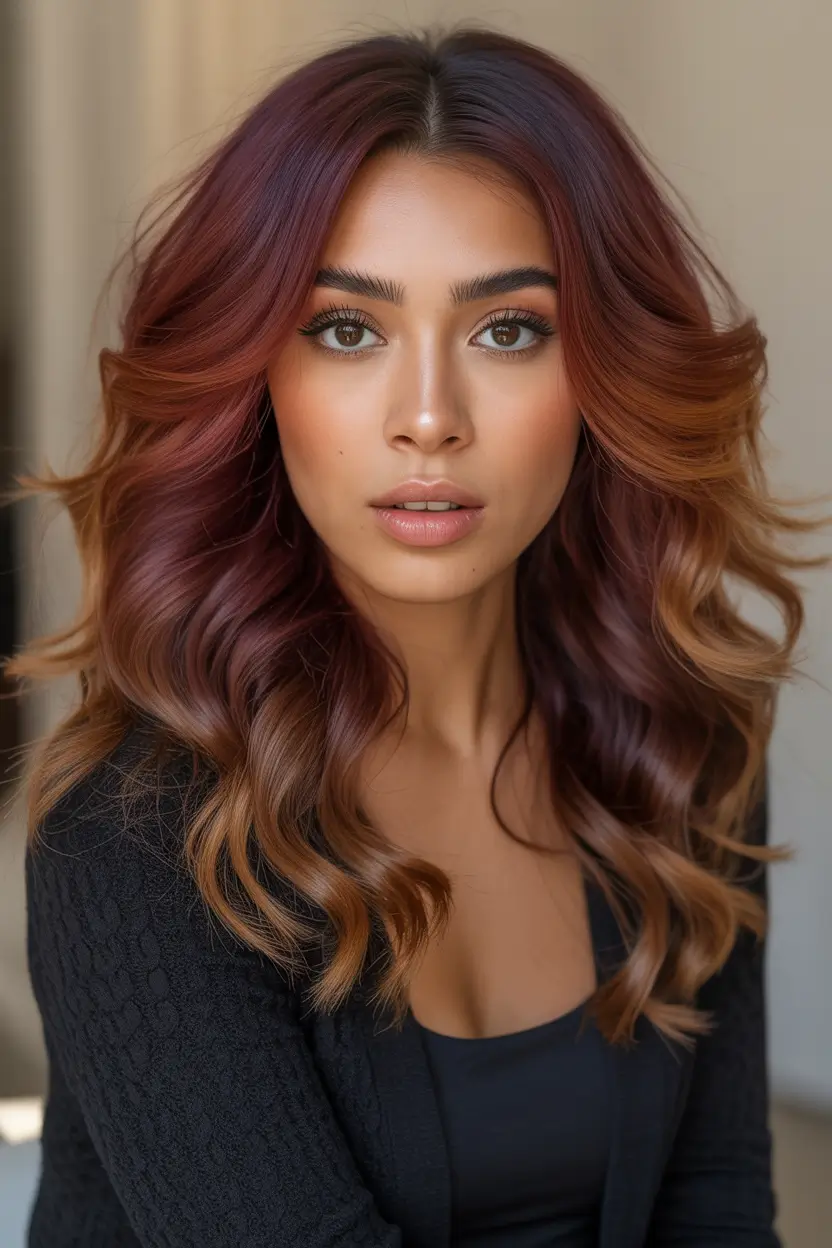 Best cute hairstyles 2026 Layered Copper Waves