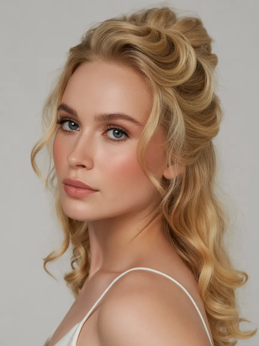 Best cute hairstyles 2026 Half-Up Wavy Hair