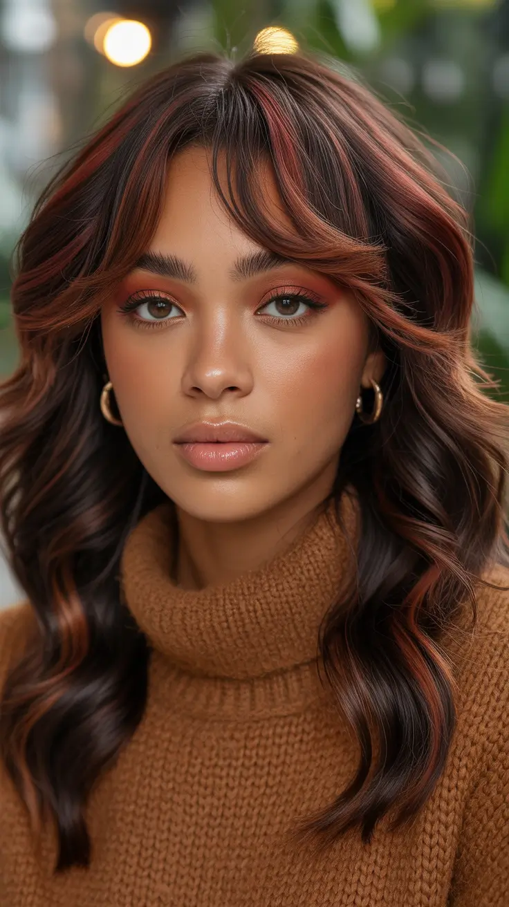 hair color for dark skin tone Cinnamon Accents