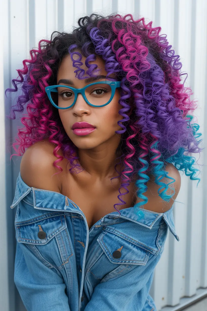 hair color for dark skin tone Rainbow Curls