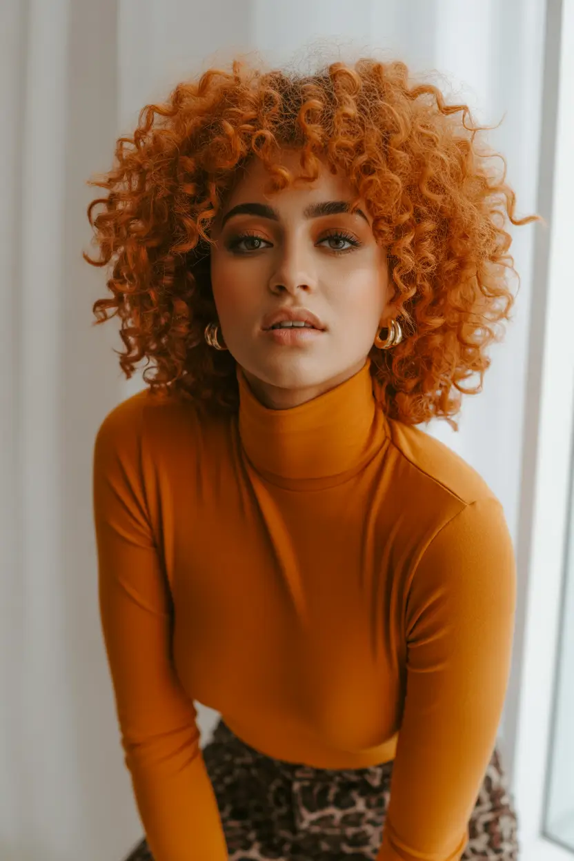 hair color for dark skin tone Tangerine Curls