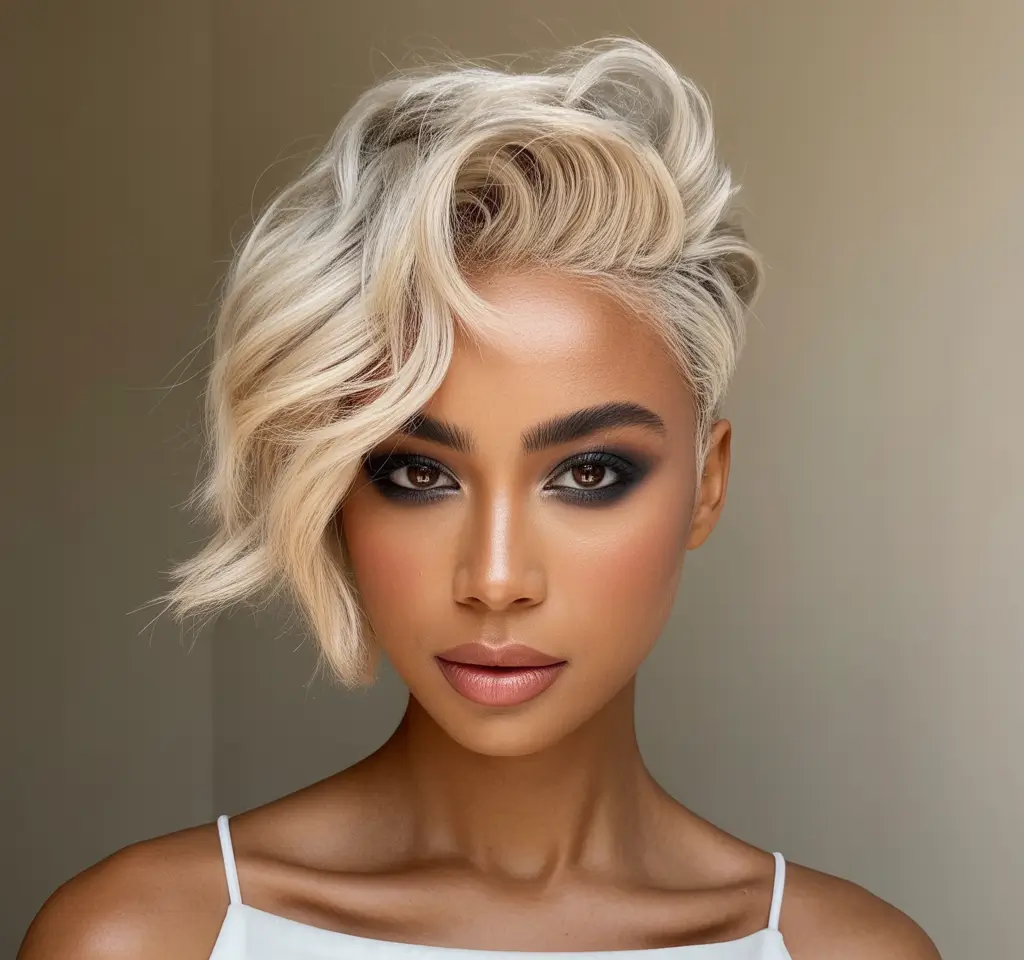 hair color for dark skin tone Platinum Asymmetry