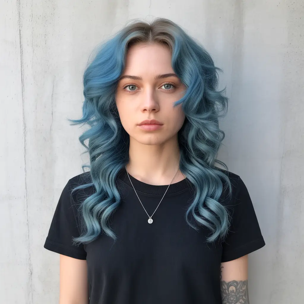 Best hair color for light skin 2026 Ocean Teal Waves With Softened Roots