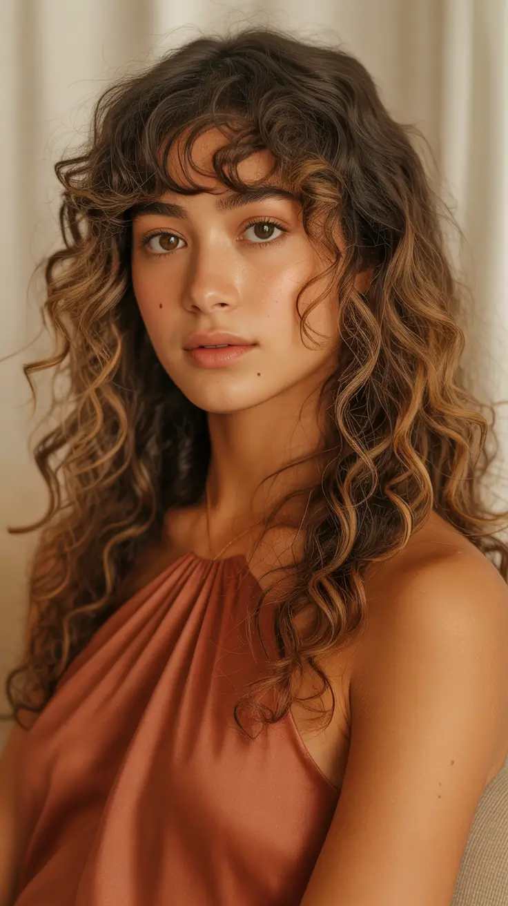 hair color for tan skin tone Sun Lit Caramel Curls