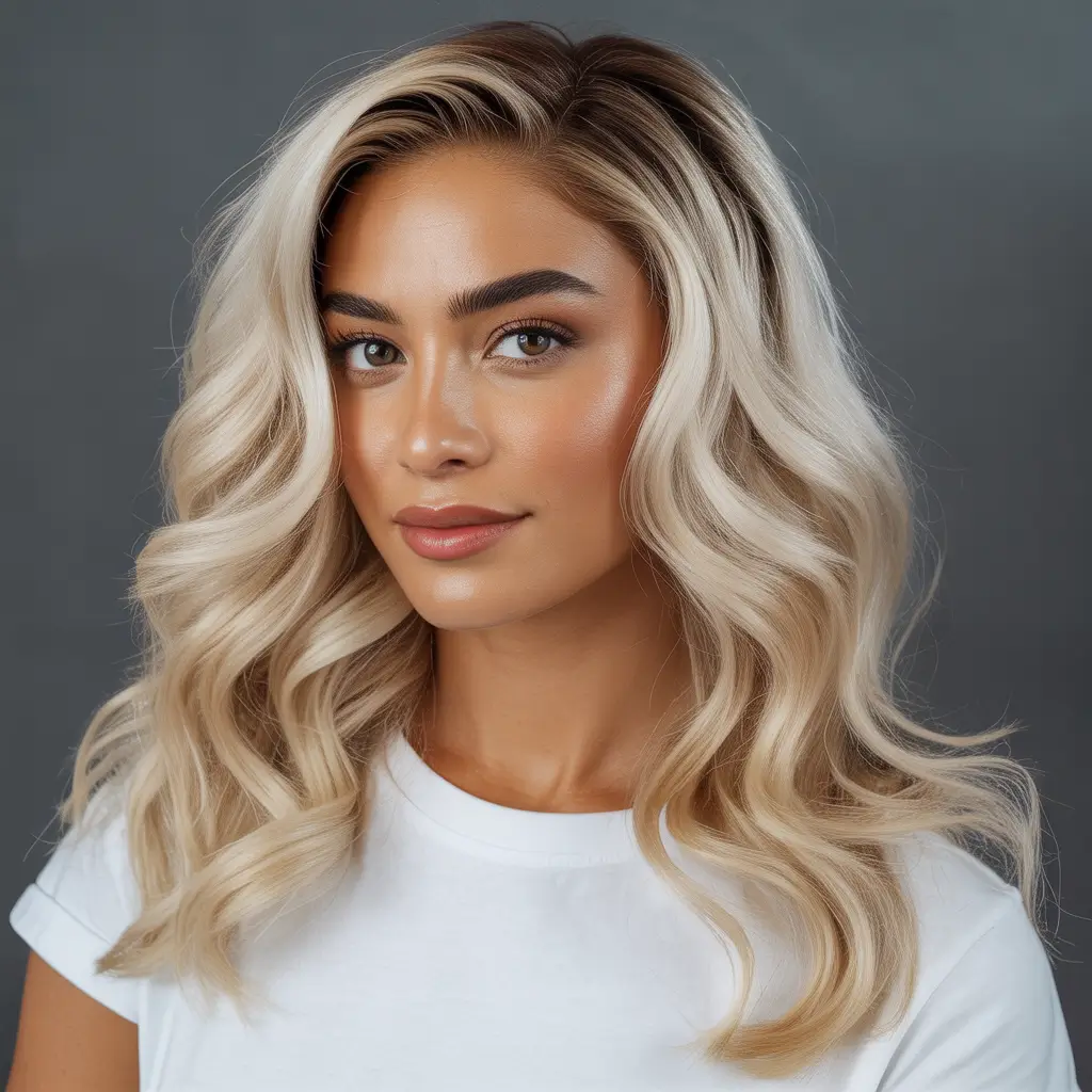hair color for tan skin tone Creamy Platinum Waves
