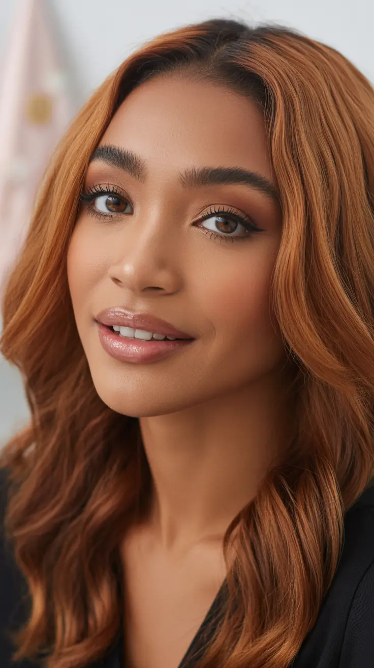 hair color for tan skin tone Auburn Honey Mix