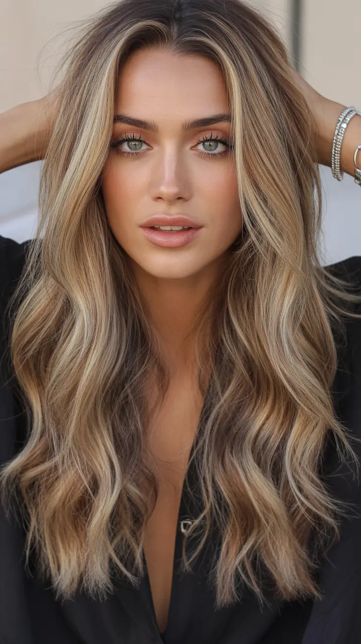 Best hair color for warm skin tone 2026 Golden Lived In Waves