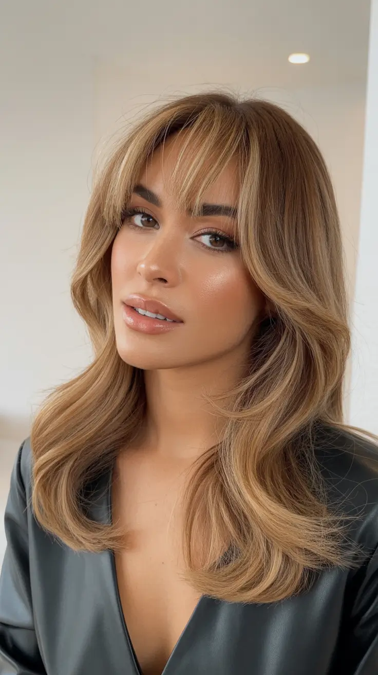 Best hair color for warm skin tone 2026 Soft Gold Brunette