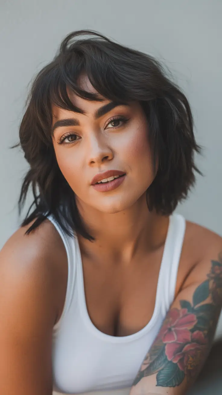 Best hair color for warm skin tone 2026 Soft Textured Brunette