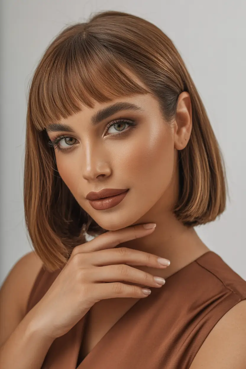 Best hair color for warm skin tone 2026 Light Brown Bob