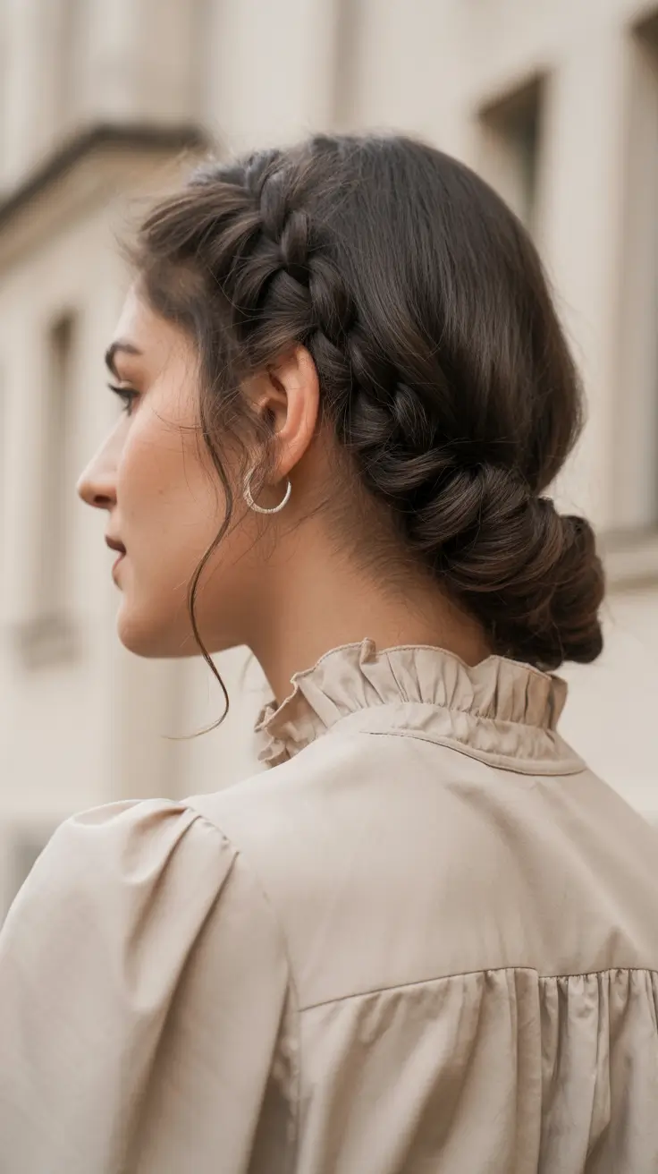 Best half-up hairstyles 2026 Timeless Braided Half-Up Low Bun