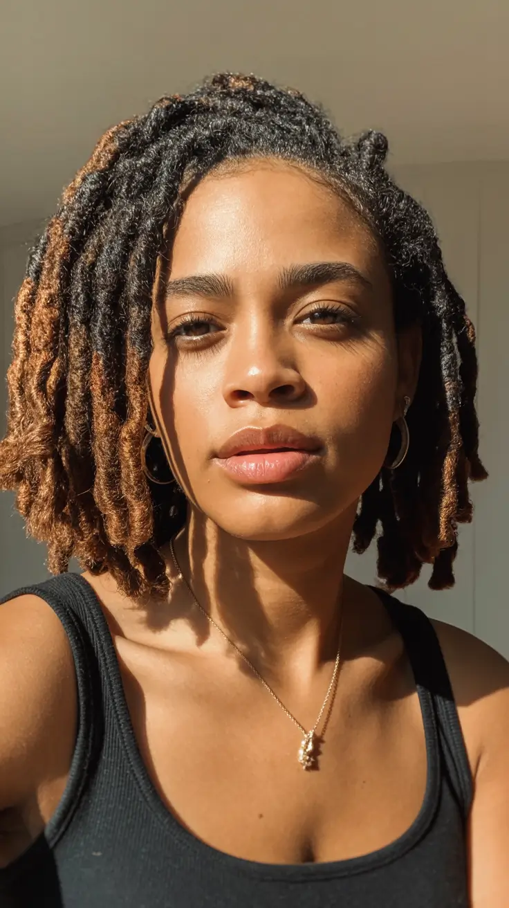 Best locs hairstyles 2026 Sunlit Short Soft Locs With Caramel Ends