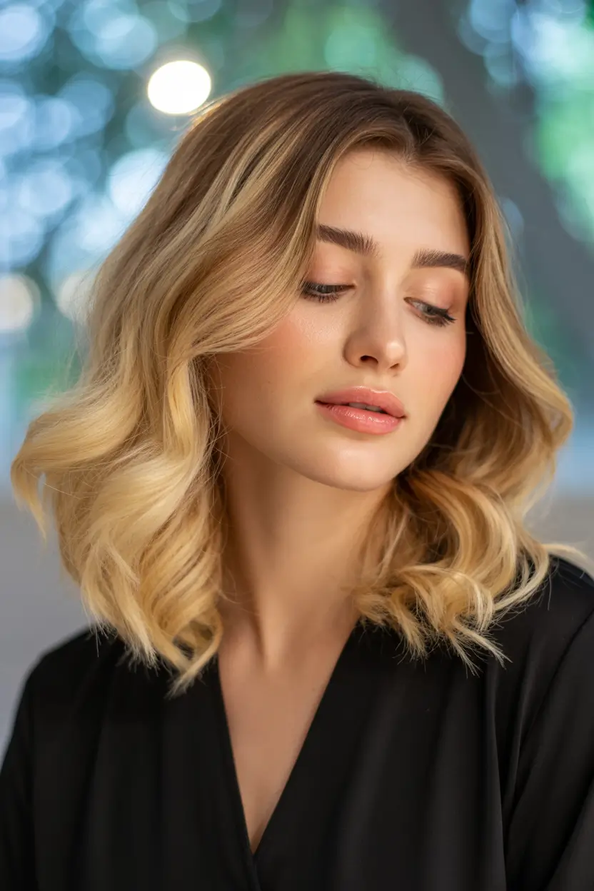 Best medium length hairstyles 2026 – Golden Blonde S-Waves