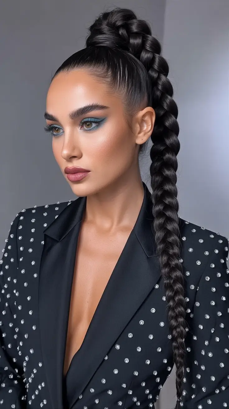 Best ponytail hairstyles 2026 Ultra Sleek Sculpted Braid Pony