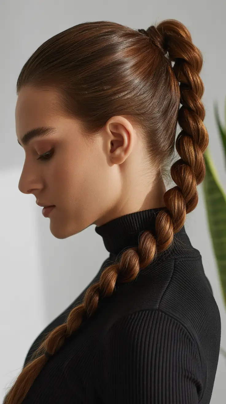Best ponytail hairstyles 2026 Modern Sleek Bubble Braid