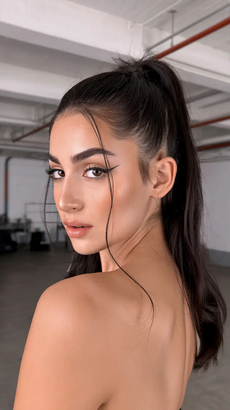 Best ponytail hairstyles 2026 Sleek High Pony With Floating Tendrils