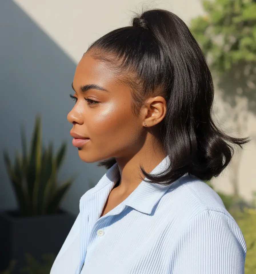 Best ponytail hairstyles 2026 Soft High Flicked Pony