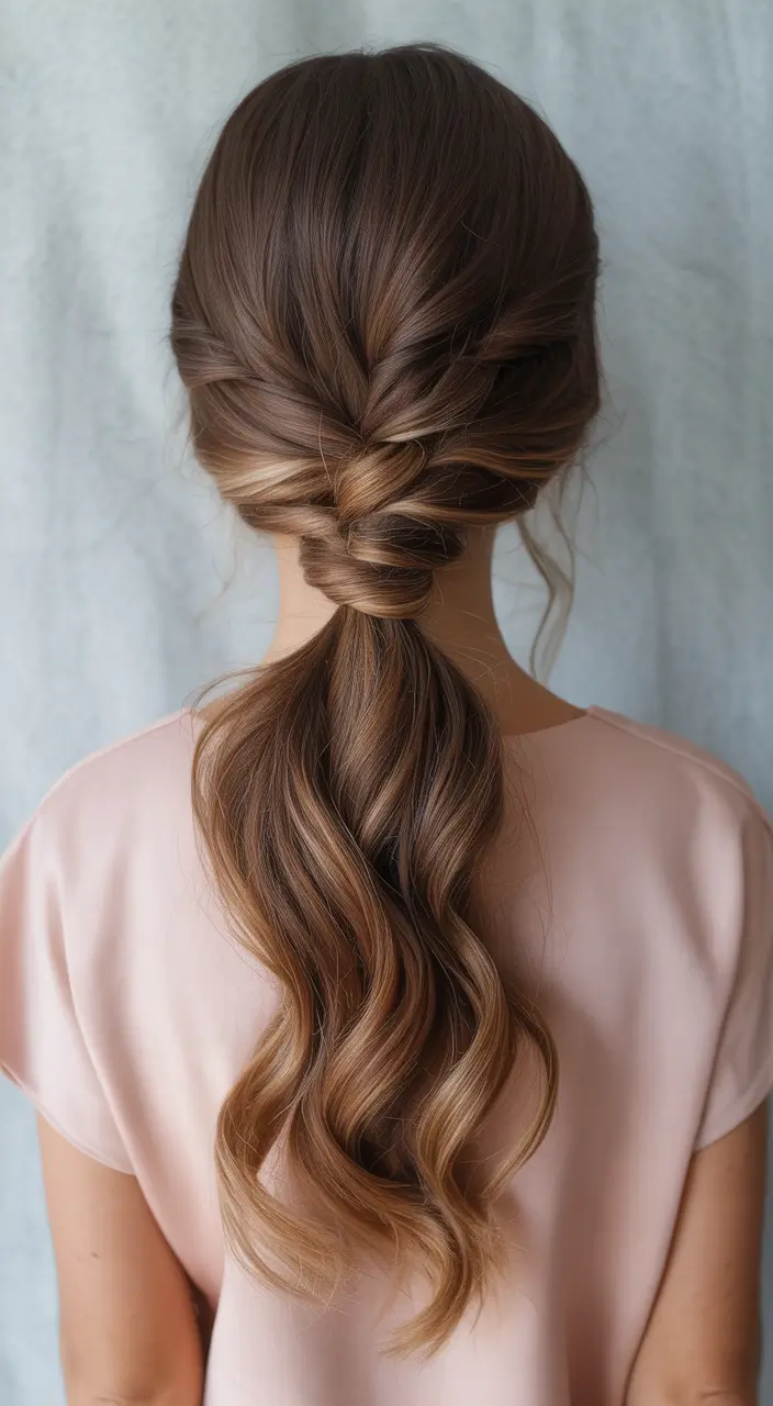 Best ponytail hairstyles 2026 Twisted Detail Low Flow Pony