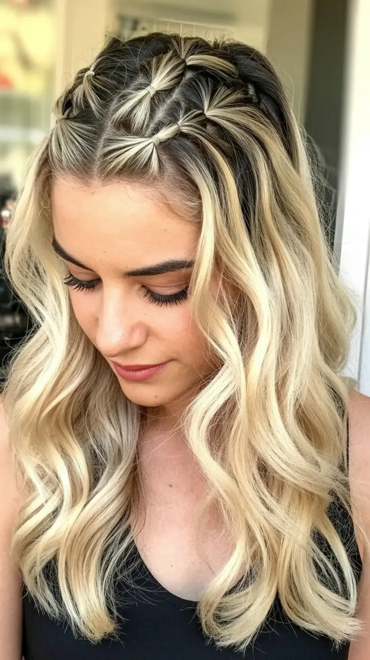 Best quick hairstyles 2026 Mini Braided Parting With Loose Waves